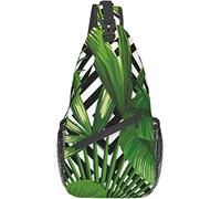 Elegante bolso bandolera para el pecho, color negro, blanco, verde, palmera, verano, bandolera, bandolera, ajustable, para el pecho, ligero, senderismo, informal, para hombres, mujeres, deportes al ai