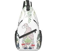 Elegante bolso bandolera para el pecho con diseño de hojas verdes y gnomos para sujetar cactus tropicales, suculentas, plantas de acuarela, florales botánicos, mochila de hombro cruzada, bolso de pech