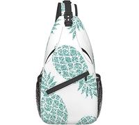 Elegante bolso bandolera para el pecho con diseño de primavera, pin de pino, comida, bebida, ananas, estampado gráfico, color, diseño exótico, mochila de hombro cruzada, bolso de pecho ajustable, lige
