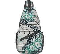 Elegante Bolso Bandolera para el Pecho, mar, Animal Marino, en Tabla de Madera rústica, Playa Costera, Mochila de Hombro Cruzada, Bolsa de Pecho Ajustable, Ligera, Informal,