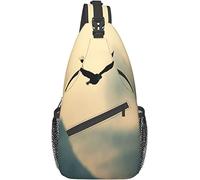 Elegante Bolso Bandolera para el Pecho, pájaro, águila, Vuelo, Libertad, Naturaleza, Cielo, Bandolera, Bandolera, Ajustable, Ligero, Informal, para Hombres, Mujeres, Deportes al Aire Libre, Ciclismo,