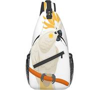Elegante bolso bandolera para el pecho, pájaro, cacatúa, animales aislados, vida salvaje, naturaleza, exótico, loro, tropical, increíble moda, bandolera, mochila de hombro, bolso de pecho ajustable, l