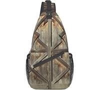 Elegante bolso bandolera para el pecho, puerta de granero, rústico, granero, puerta de madera occidental, tema de vaqueros del oeste, mochila de hombro cruzada, bolso de pecho ajustable, ligero, infor