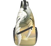 Elegante bolso bandolera para el pecho Tornado abstracto huracán remolinos con nubes de sol en el paisaje del desierto, mochila de hombro cruzada ajustable bolso de pecho ligero casual mochila para ho