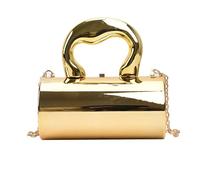 Elegante Bolso Cilíndrico Acrílico con Correa De Cadena Cruzado Hombro Versátil Y Mano Elegante Cilíndrico