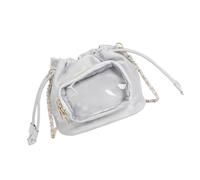 Elegante bolso cruzado de piel sintética para mujer, funcional para hombro, casual, para la escuela, viajes o soporte para teléfono de oficina, Silver, One Size
