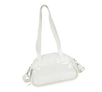 Elegante bolso de hombro con lazo dulce bolso bandolera de piel sintética para la escuela Itabag para exhibición de pines para mujer, bonito hombro Itabag de piel sintética, White, One Size