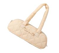 Elegante bolso de hombro para viajeros de otoño con lazo, suave acolchado a cuadros, estilo pan, bolso acolchado elegante para viajeros, albaricoque, One Size