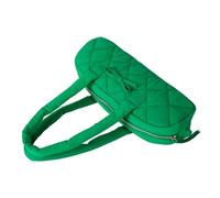 Elegante bolso de hombro para viajeros de otoño con lazo suave acolchado a cuadros patrón de pan estilo bolso acolchado bolso de hombro acolchado con lazo, Green, One Size
