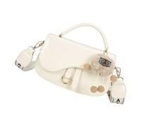 Elegante bolso de mano de poliuretano resistente al desgaste, compartimentos espaciosos, diseño ergonómico, moderno, para mujer, esencial, espacioso, resistente al desgaste, White, One Size