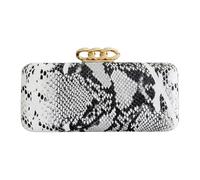 Elegante bolso de noche de piel sintética con hebilla dorada y cadena desmontable para bailes de graduación y ocasiones especiales, White, 480.00x260.00x220.00mm/18.9x10.24x8.66inch, Clásico