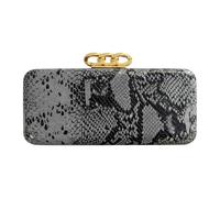 Elegante bolso de noche de piel sintética con hebilla dorada y cadena desmontable para bailes de graduación y ocasiones especiales, gris, 480.00x260.00x220.00mm/18.9x10.24x8.66inch, Clásico