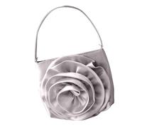 Elegante bolso de noche floral vintage de mano para novia, dama de honor, bolso cruzado para bodas y fiestas, elegante mano, Silver, One Size