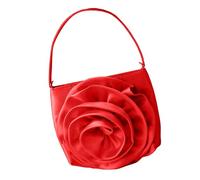 Elegante bolso de noche floral vintage de mano para novia, dama de honor, bolso cruzado para bodas y fiestas, elegante mano, Red, One Size