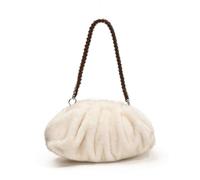 Elegante bolso de noche para fiesta, piel sintética, detalle de volantes, asa de cadena, que eleva la comodidad y los estilos, elegante bolsa de cena, beige