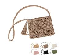 Elegante Bolso De Verano Tejido, Bandolera Bohemia, Bandolera Retro De Algodón Tejida a Mano Con Borlas for Mujer