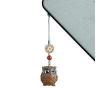Elegante bolso encantador para las mujeres, Búho de madera de madera - Llavero de madera del teléfono encanto de madera Diseño portátil | OWL DECOR, Se référer au descriptif, Sandalia verde, Consulte