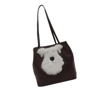 Elegante Bolso Escolar con Patrón De Perro PU De Hombro Mochila Espacioso Organizado para Esencial Y Elegante