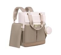 Elegante bolso mamá convertible con compartimentos múltiples antidesgarros y diseño ergonómico para objetos esenciales diarios mochila de bolsillo para pañales acceso rápido, marrón, Mass Beauty