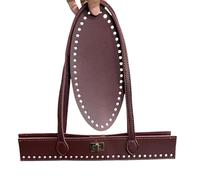 Elegante bolso tejido de piel sintética en tamaño de 30 x 25 cm para artículos esenciales e ideas diarias, bolso tejido de moda, Brown
