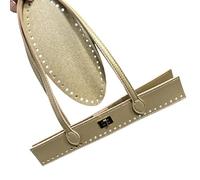 Elegante bolso tejido de piel sintética en tamaño de 30 x 25 cm para artículos esenciales e ideas diarias, bolso tejido de moda, Gold