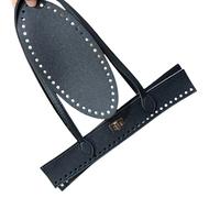 Elegante bolso tejido de piel sintética en tamaño de 30 x 25 cm para artículos esenciales e ideas diarias, bolso tejido de moda, Black