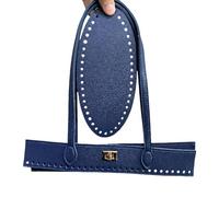 Elegante bolso tejido de piel sintética en tamaño de 30 x 25 cm para artículos esenciales e ideas diarias, bolso tejido de moda, azul real