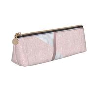 Elegante Brillo Dorado Rosa Femenino y mármol Blanco, Estuche para lápices con Forma de triángulo, Estuche portátil de Cuero con Cremallera, Estuche para cosméticos
