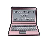 Elegante broche con forma de laptop para estilos únicos y versátil para llevar Document It or It Didn ' t Happen, accesorio de moda para mujer
