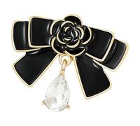 Elegante broche con lazo y diamantes de imitación, piezas de joyería hechas a mano de aleación para uso diario, Pin con lazo hecho a mano