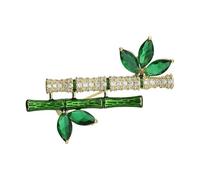 Elegante broche con patrón de bambú hecho de aleación resistente que representa la prosperidad y adecuado para creadores de tendencias y líderes