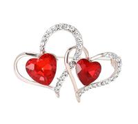 Elegante broche de aleación con diamantes de imitación para mujer, unisex, suministros de fiesta y accesorio de celebración, joyería en forma de corazón