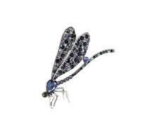 Elegante broche de aleación de libélulas con diamantes de imitación, perfecto para mejorar cualquier atuendo con un broche de aleación con destellos de elegancia, talla única, como se describe