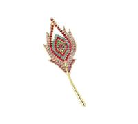 Elegante broche de aleación de pavos reales, joyería de plumaje, pin de pavos reales de moda para vestidos de noche y trajes casuales, talla única, como se describe