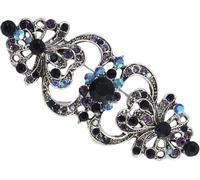 Elegante broche de aleación floral de cristales, elegante accesorio de moda para novia, portátil, para eventos especiales y regalos, broche de cristales de aleación, talla única, como se describe