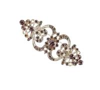 Elegante broche de aleación floral de cristales, elegante accesorio de moda para novia, portátil, para eventos especiales y regalos, broche de cristales de aleación, talla única, como se describe