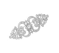 Elegante broche de aleación floral de cristales, elegante accesorio de moda para novia, portátil, para eventos especiales y regalos, broche de cristales de aleación, talla única, como se describe