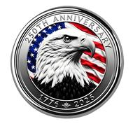 Elegante broche de aleación para el 250 aniversario del 4 de julio de EE. UU. con diseño elegante para regalos y coleccionistas, insignia multiusos, One Size, como se describe