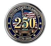 Elegante broche de aleación para el 250 aniversario del 4 de julio de Estados Unidos, diseño elegante, ramillete para regalos y coleccionistas, pin de solapa patriótico, One Size, como se describe