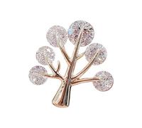 Elegante broche de árbol de la vida con aleación de cristal de circonita, accesorios de ropa, joyas para regalar y para el día a día, decoración de árbol de moda