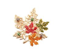 Elegante broche de arce con cristales de estilo retro, joyería con diseños intrincados, materiales de aleación resistentes, regalo ideal para ella, broche inspirado en la naturaleza