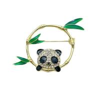 Elegante broche de bambú de panda que combina cultura tradicional y moda contemporánea para mujeres de moda, uso casual, joyería de cultura tradicional