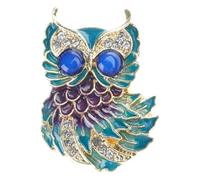 Elegante broche de búho de aceite por goteo hecho a mano con intrincado colorido diseño artesanal pin para atuendo formal y atuendo casual, as show, Plástico, No es una piedra preciosa