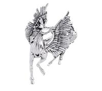 Elegante broche de caballo volador hecho de aleación chapada resistente que simboliza el sueño, perfecto para accesorios elegantes, broche resistente, One Size, como se describe