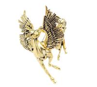 Elegante broche de caballo volador hecho de aleación chapada resistente que simboliza el sueño, perfecto para accesorios elegantes, pin brillante, talla única, como se describe