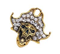 Elegante broche de calavera para mujer, joyería de aleación retro, accesorio gótico, cierre seguro, elegante, regalo, broche de calavera vintage, talla única, como se describe