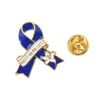 Elegante broche de cinta Memorial "Rest In Peace" para uso diario en viajes, cómodo pin de solapa de aleación de metal con insignia de paz, talla única, como se describe