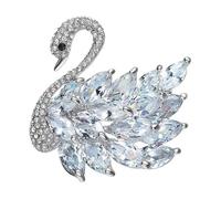 Elegante broche de cisne de cristal for mujeres y niñas, broche de animal con diamantes de imitación brillantes, accesorios for mujer, broches for mujer para vestidos, bufandas(Color2)