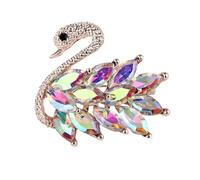 Elegante broche de cisne de cristal for mujeres y niñas, broche de animal con diamantes de imitación brillantes, accesorios for mujer, broches for mujer para vestidos, bufandas(Color4)