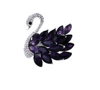 Elegante broche de cisne de cristal for mujeres y niñas, broche de animal con diamantes de imitación brillantes, accesorios for mujer, broches for mujer para vestidos, bufandas(Color1)